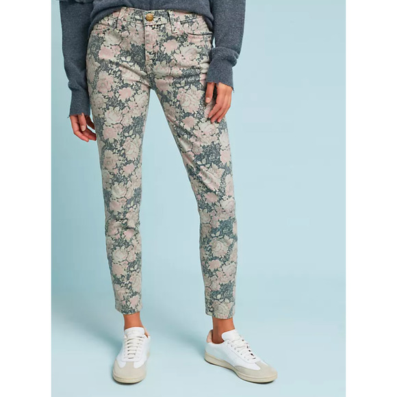 Anthropologie Current/Elliott The Stiletto Mid-Rise Skinny Cropped Jeans, sz 28 - Picture 1 of 9